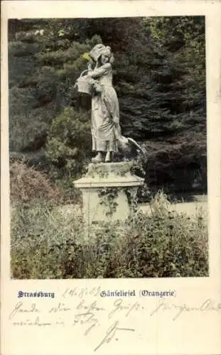 Ak Straßburg Elsass Bas Rhin, Gänseliesel, Orangerie