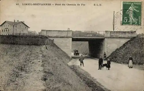 Ak Limeil Brévannes Val de Marne, Pont du Chemion de Fer