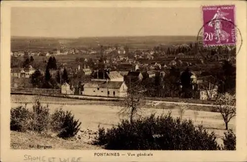 Ak Fontaines les Chalon Saône et Loire, Gesamtansicht