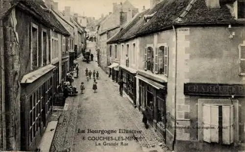 Ak Couches les Mines Saône et Loire, Grande Rue