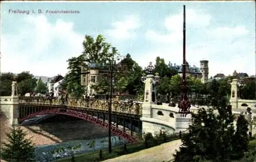 Ak Freiburg im Breisgau, Friedrichsbrücke