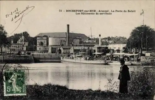 Ak Rochefort sur Mer Charente Maritime, La Porte du Soleil, Les batiments de servitude