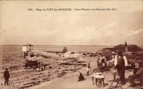 Ak Saint Nazaire sur Charente Charente Maritime, Plage de Porte des Barques