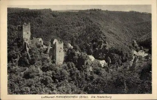 Ak Manderscheid in der Eifel, Die Niederburg