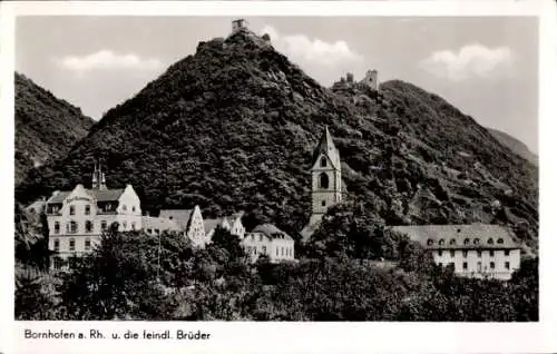 Ak Bornhofen am Rhein, Die feindlichen Brüder, Burg Sternberg, Sterrenberg, Liebenstein