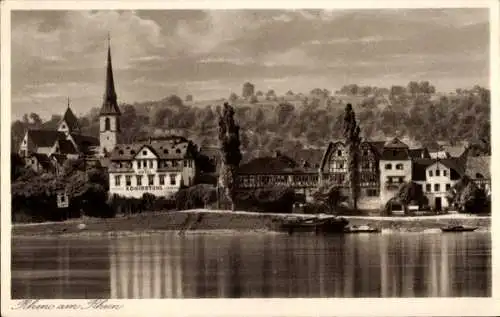 Ak Rhens am Rhein, Hotel Königstuhl, Kirche