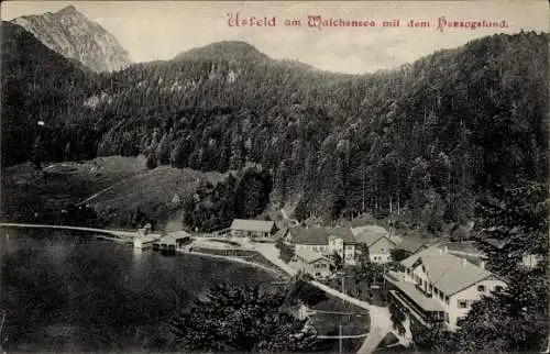 Ak Urfeld am Walchensee Kochel am See, Teilansicht, Herzogstand