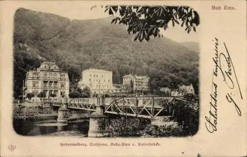 Ak Bad Ems an der Lahn, Hohenmalberg, Quisisana, Bella Riva, Kaiserbrücke