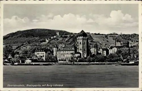 Ak Oberlahnstein Lahnstein am Rhein, Teilansicht mit Burg Lahneck