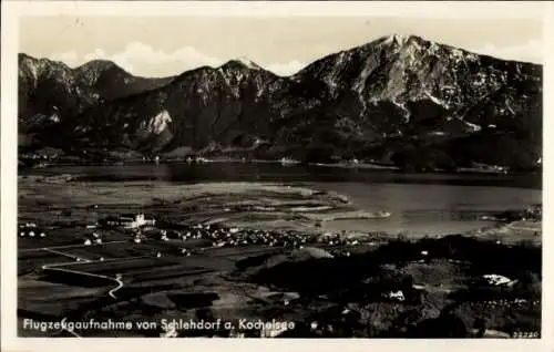 Ak Schlehdorf am Kochelsee Oberbayern, Panorama, Fliegeraufnahme