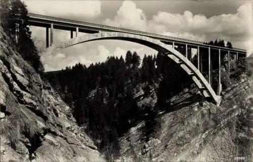 Ak  Echelsbach Bad Bayersoien, Ammer Hochbrücke, Blick v. den westlichen Felshängen aus