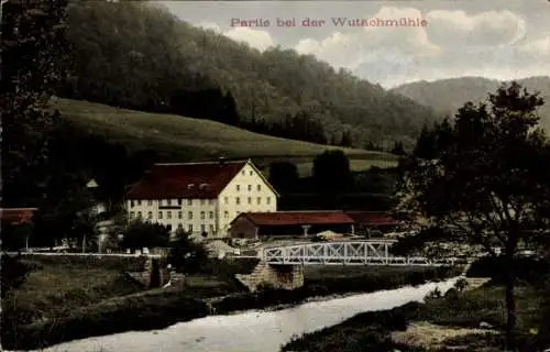 Ak Wutach im Schwarzwald, Wutachmühle, Brücke