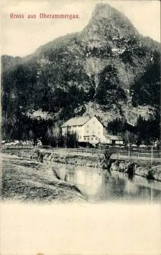 Ak Oberammergau in Oberbayern, Teilansicht