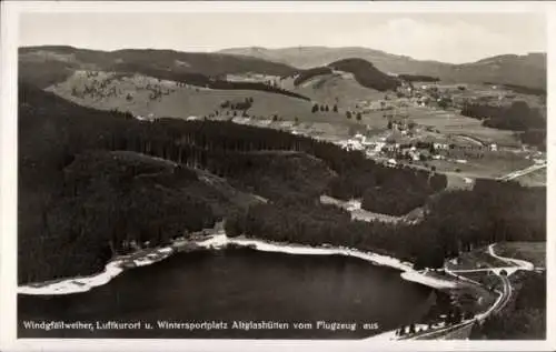 Ak Altglashütten Feldberg im Schwarzwald, Windgfällweiher, Fliegeraufnahme