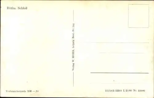 Ak Rötha in Sachsen, Schloss