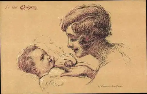 Künstler Ak Reklame, Babymilch Guigoz