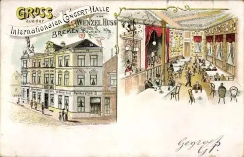 Litho Hansestadt Bremen, Internationale Vonzert-Halle, Baumstraße 20, Innenansicht