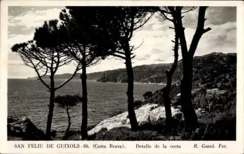 Ak Sant Feliu de Guíxols Katalonien, Durchblick zum Strand