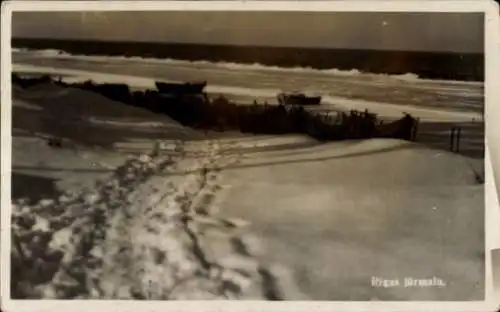 Foto Ak Jūrmala Rigaer Strand Lettland, Strandspaziergang, Meer