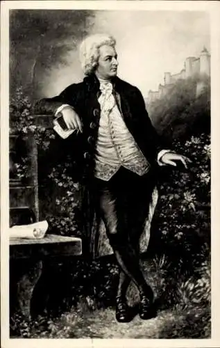 Künstler Ak Janschek, V., Komponist Wolfgang Amadeus Mozart, Porträt