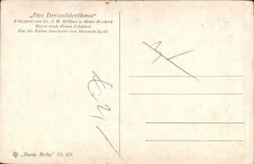 Künstler Ak Brock, A., Franz Schubert, Österreichischer Komponist, Das Dreimäderlhaus