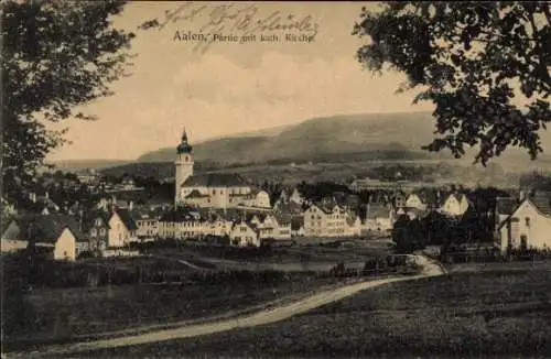 Ak Aalen im Ostalbkreis Württemberg, Gesamtansicht, Kath. Kirche