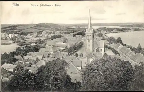 Ak Plön am See Holstein, Panorama, Blick vom Schlossturm