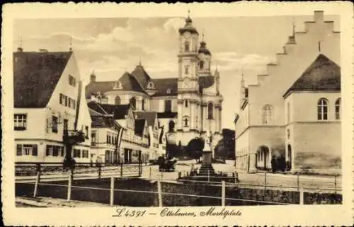 Ak Ottobeuren in Oberschwaben Allgäu, Marktplatz