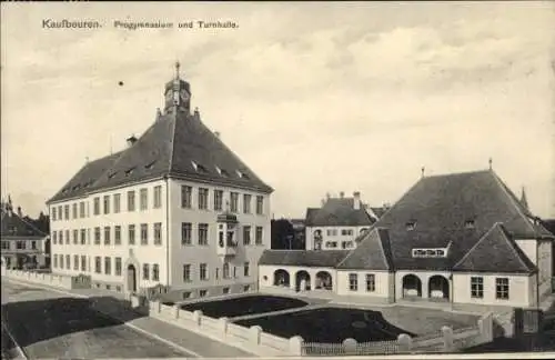 Ak Kaufbeuren an der Wertach in Schwaben, Progymnasium, Turnhalle