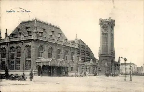 Ak Oostende Ostende Westflandern, Bahnhof