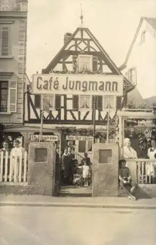 Foto Ak Rüdesheim am Rhein, Rheinstraße, Café Jungmann