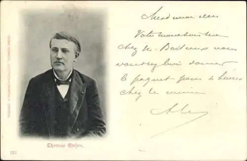 Ak Erfinder Thomas Edison, Porträt