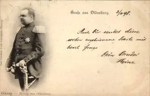 Ak Herzog Georg von Oldenburg, Porträt in Uniform