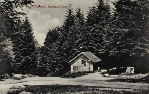 Ak Bad Wildbad im Schwarzwald, Saustall-Hütte