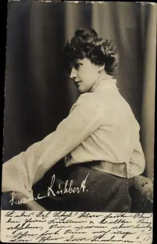 Ak Schauspielerin Susanne Lübbert, Portrait im Profil, Autogramm