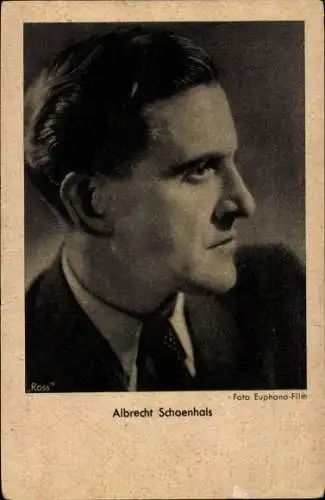 Ak Schauspieler Albrecht Schoenhals, Portrait