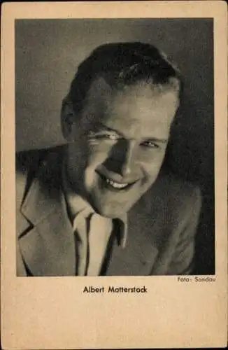 Ak Schauspieler Albert Matterstock, Portrait