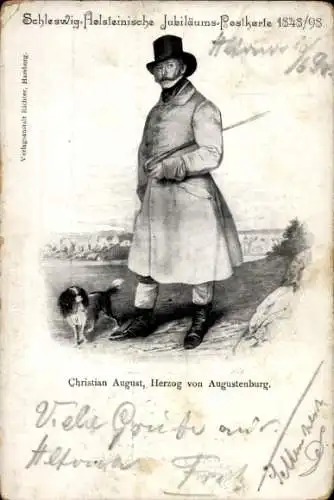 Künstler Ak Schleswig Holstein Jubiläum 1848/98, Christian August, Herzog von Augustenburg