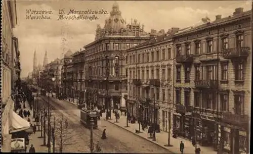 Ak Warszawa Warschau Polen, Marschallstraße