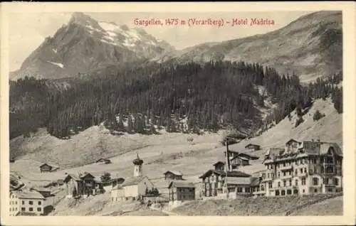 Ak Gargellen Montafon Vorarlberg, Gesamtansicht, Hotel Madrisa