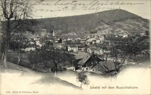 Ak Liestal Kanton Basel Land Schweiz, Gesamtansicht, Aussichtsturm