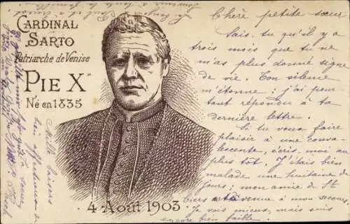 Litho Papst Pius X., Porträt