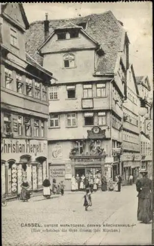 Ak Kassel in Hessen, Untere Marktgasse, Grimms Märchenhaus, Geschäft Christian Herjett