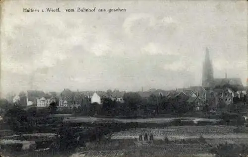 Ak Haltern am See Westfalen, Gesamtansicht, Bahnhof