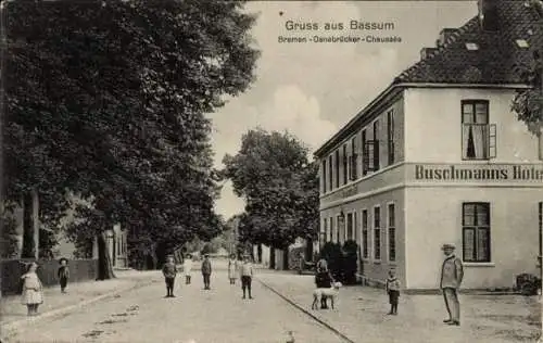 Ak Bassum in Niedersachsen, Bremen-Osnabrücker-Chaussee, Buschmann's-Hotel