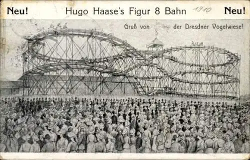 Ak Dresdner Vogelwiese, Hugo Haase's Figur 8 Bahn, Achterbahn