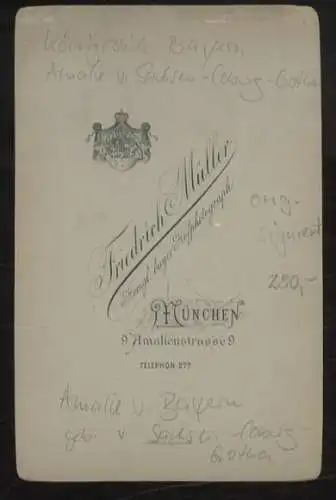 Cabinet Foto Prinzessin Adalbert von Bayern, Amalia del Pilar de Borbón, Infantin von Spanien