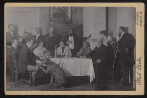 Cabinet Foto Gruppenaufnahme Preußischer Adel u.a. Otto von Bismarck