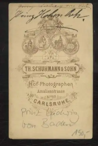 CdV Portrait Ludwig Prinz von Baden