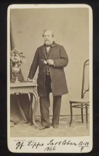 CdV Portrait Gustav Graf von Lippe- Weißenfeld